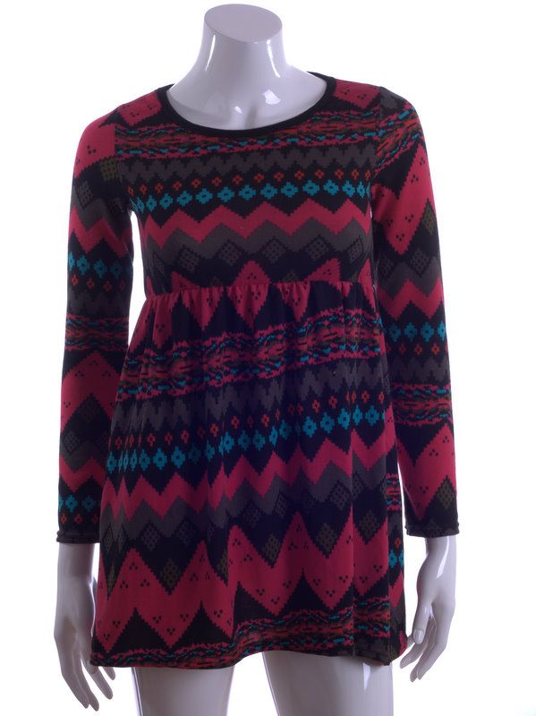 FANCYQUBE Bohemia style Dress Pullover Tunic Sweater Size 4/6  