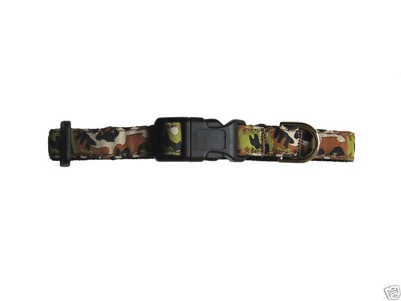 UP COUNTRY Teacup Dog Ribbon Collar Camouflage Sz 10  