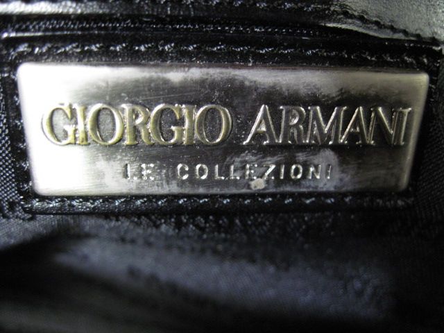 GIORGIO ARMANI Black Leather Shoulder Handbag Bag  