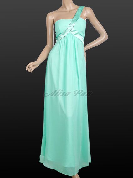   Shoulder Padded Long Prom Dress 09493 US Size 6 610585939918  