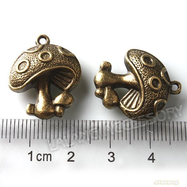 150x 141015 Wholesale Mushroom Alloy Charms Bronze Vintage Pend  