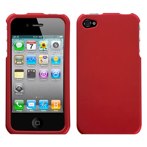 Apple iPhone 4 4S AT&T Verizon Sprint Hard Case Snap Cover Red 