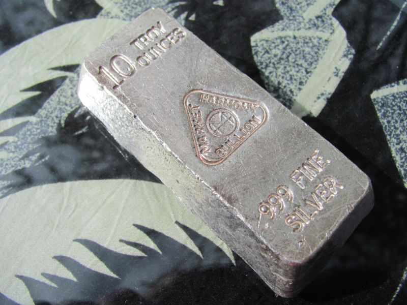 10 Oz. Market Harmony Bullion silver ingot/bar 999  