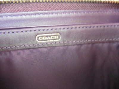 COACH 46620 MADISON PATENT ACCORDION ZIP WALLET PLUM  NEW 