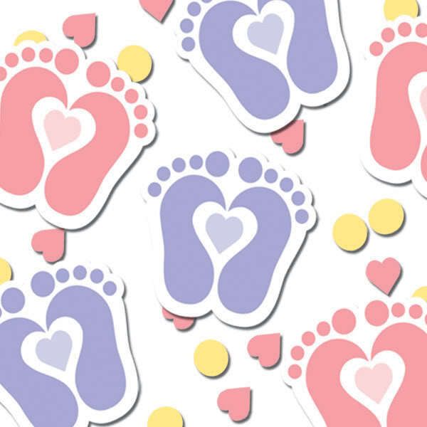 Tiny Toes Girls Pink Baby Shower Confetti Feet Confetti  
