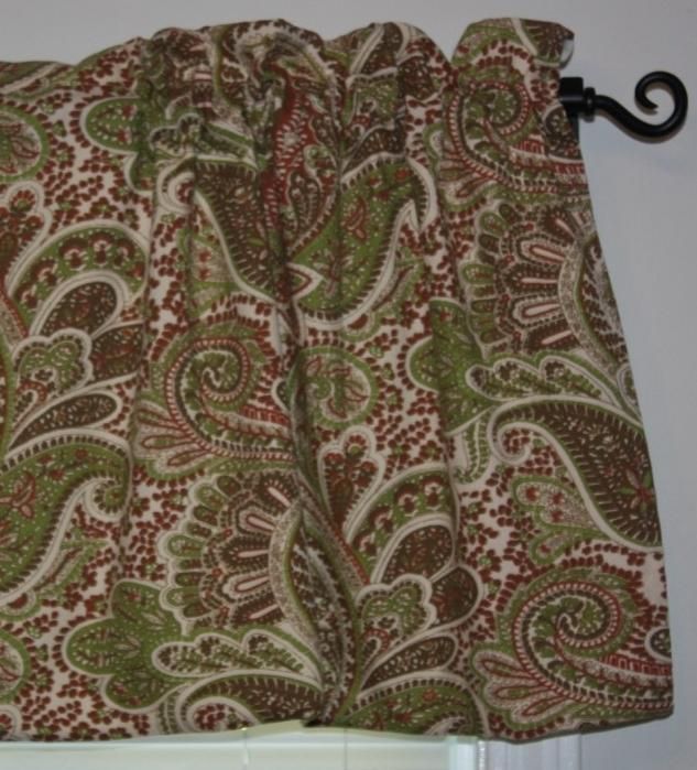 Lined Valance/Curtain Premier Prints Paisley Rust/Zumin  