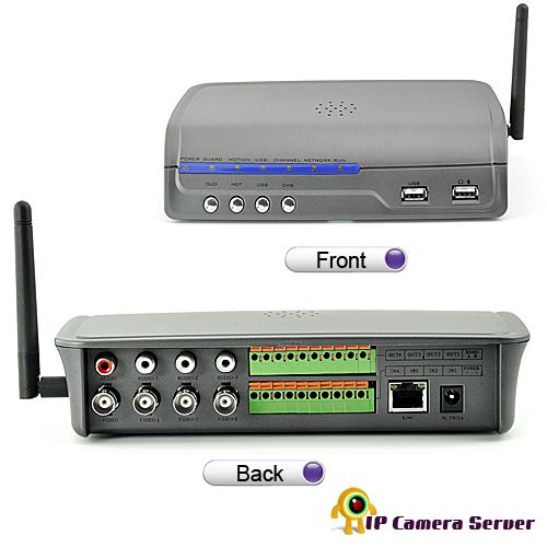 IP Camera Server with 4 Wireless Cameras  