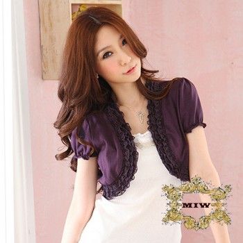   Women Fashion Cotton Ruffles & Laces Short Cardigan Jacket *MUST HAVE