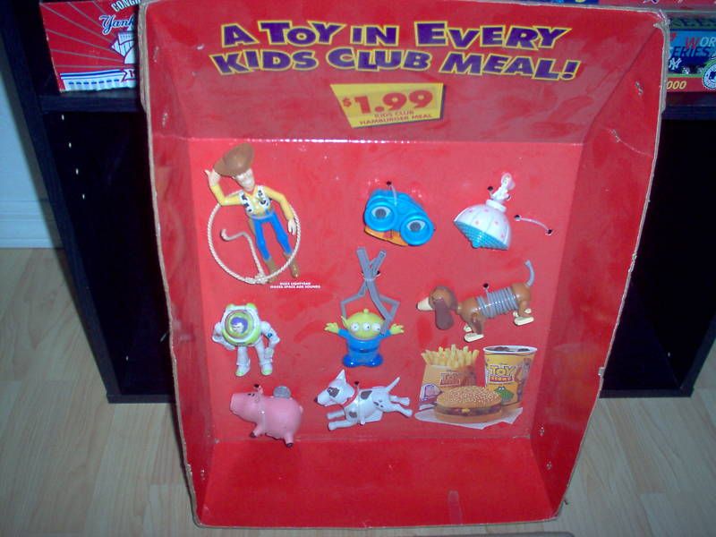 Toy Story Burger King Toy Display With Original Toys  