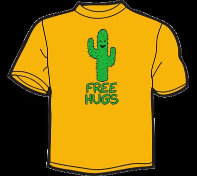 FREE HUGS T Shirt MENS funny vtg 80s threadless cactus  