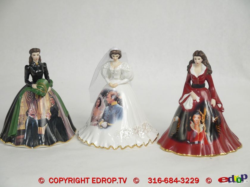 12 lot Gone with the Wind Scarlett Ohara figurine   Dress   Bradford 