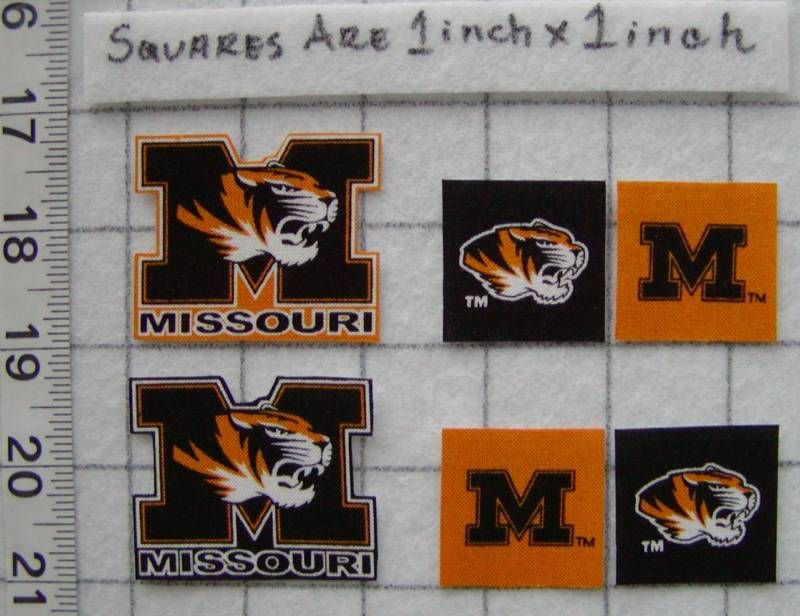 MISSOURI TIGERS MU Iron On Fabric Appliques No Sew  