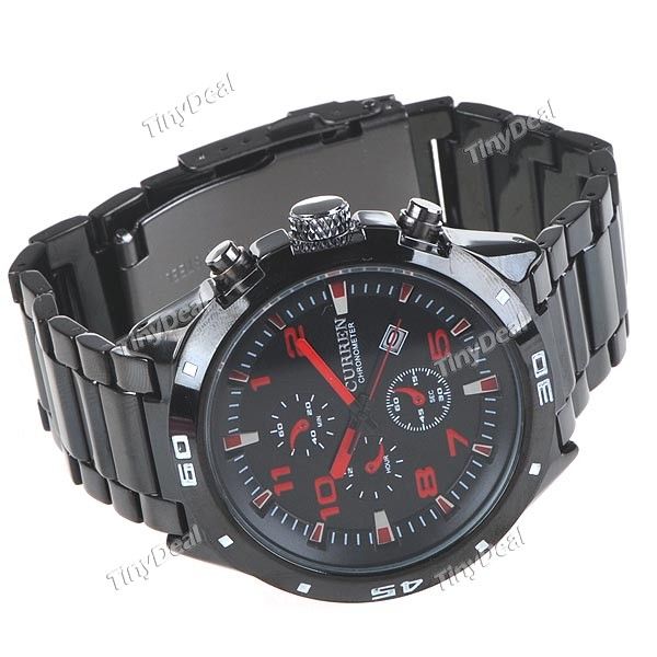 US Ship Mens Military Stainless Steel Quartz Wrist Watch Date W5 