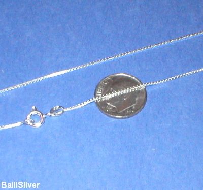 Real Sterling Silver 925 Italian BOX Chain Necklace 16  