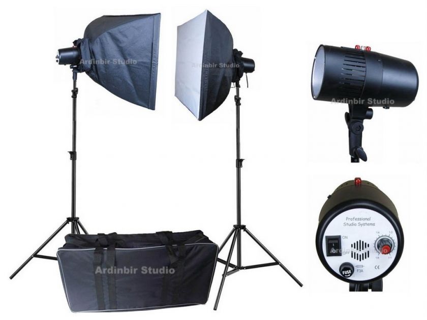 500W Photo Studio Strobe Monolight Softbox Light Kit  