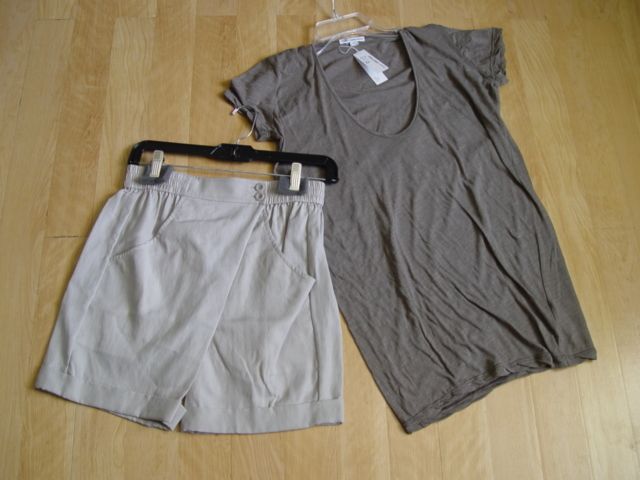 VINCE Fashion Forward Bemberg Wrap Detail Neutral Gray Shorts $195 NWT 