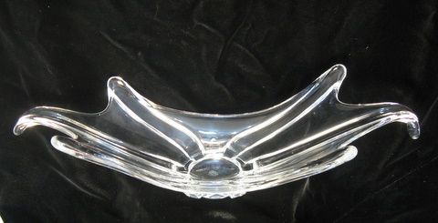 Mid Century Cofrac Art Verrier Free Form Crystal Bowl  