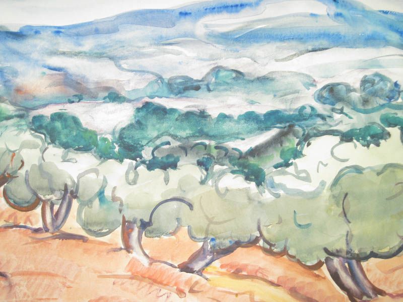 Maurice Savreux Original Watercolor Modernist Provence  