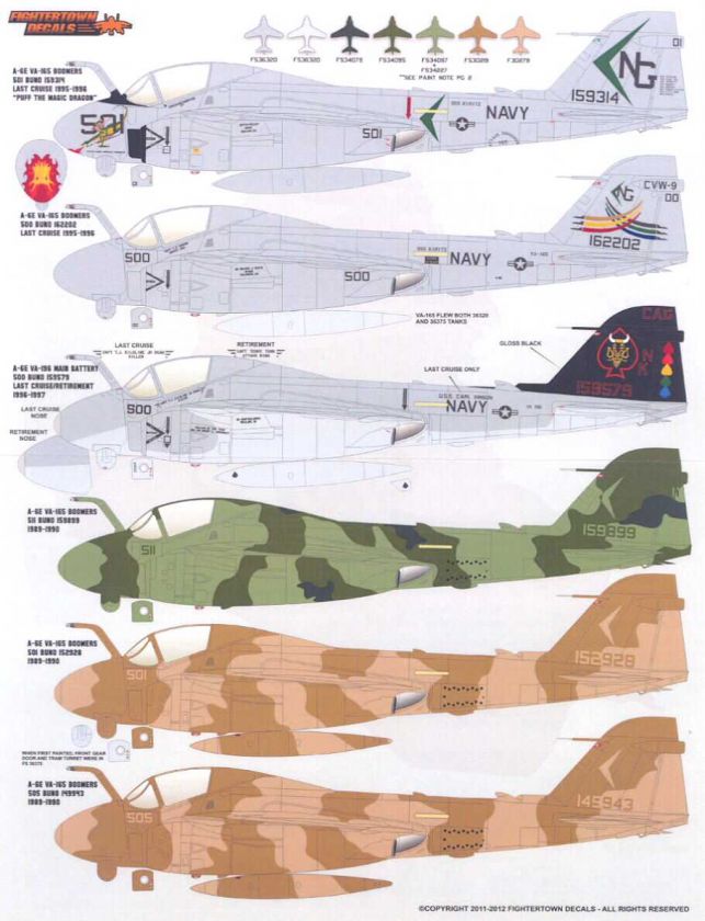 Fightertown Decals 1/48 A 6E BOOMING INTRUDERS VA 165 & VA 196  