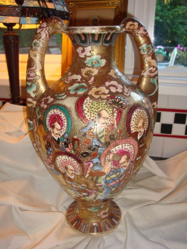 rare FABULOUS SATSUMA ORNATE ORNATE ASIAN 17 VASE  