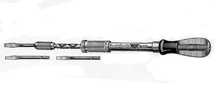 Millers Falls spiral screwdrivers nos. 610, 620, 670