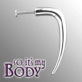 LONG HOOK STEEL SPIKE CLAW LABRET BARBELL LIP RING 14g  