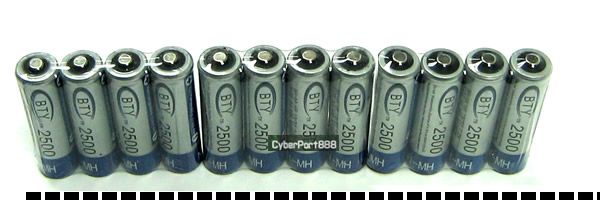 12 AA 2500mAh Ni MH Rechargeable Recharge 2A Batteries  