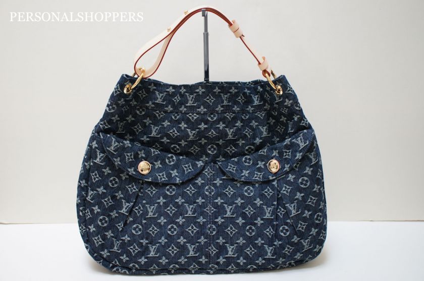 MODERN CHIC LOUIS VUITTON LV DENIM MONOGRAM DAILY GM M40493 HOBO BAG 