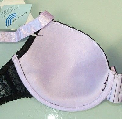   CASUALS STRIPED MICRO/ LACE BRA S1009X  Lilac 36 42 C/D/DD Org.$28.00