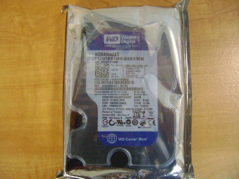 HARD DISK DRIVE 640GB SATA WD6400AAKS NEW 9858592688240  