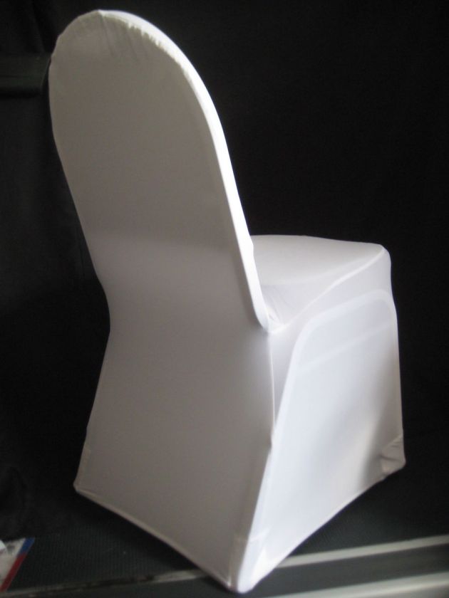 100 WHITE SPANDEX WEDDING BANQUET CHAIR COVERS  