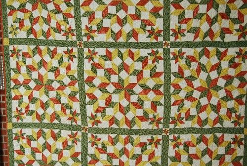 AMAZING 1860s Carpenters Wheel Broken Stars Antique Quilt w 