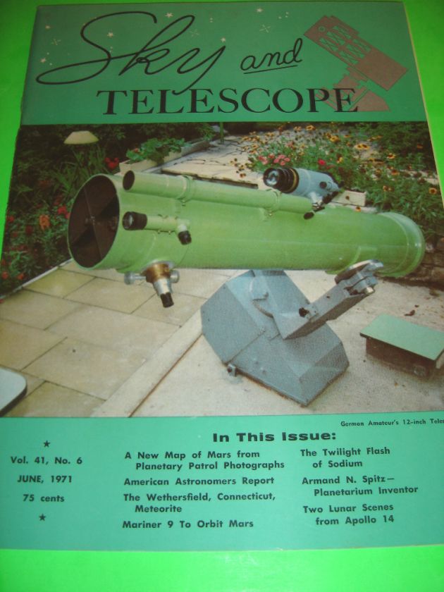 SKY & TELESCOPE JUNE 1971 ~ APOLLO 14 + MARS ORBIT ++  