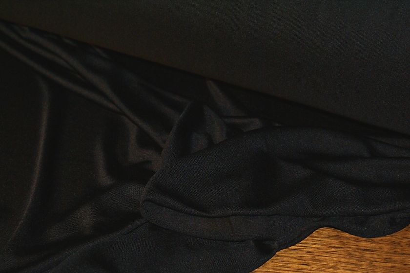 BLACK 100% Silk Jersey Fabric   2.5m x 1.12m  