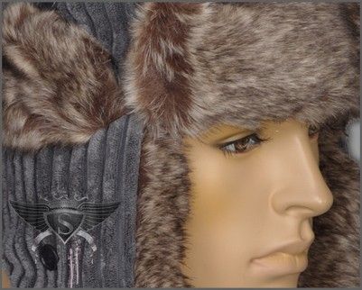   Khaki Thick Warm Men Fur Hat Cap Russia Bobsled Snowmobile New  