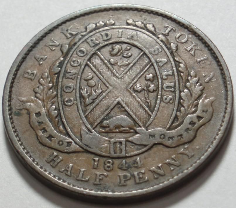   CANADA, QUEBEC Bank of Montreal HALF PENNY BANK TOKEN, Original  