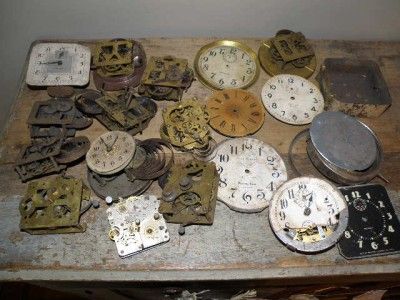   Lot Vintage Clock Faces Gears Parts for Building Steam Punk Art Models