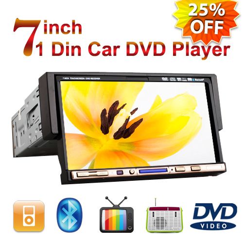 TOUCH SCREEN IN DASH CAR STEREO 1DIN DVD PLAYER TV P2  