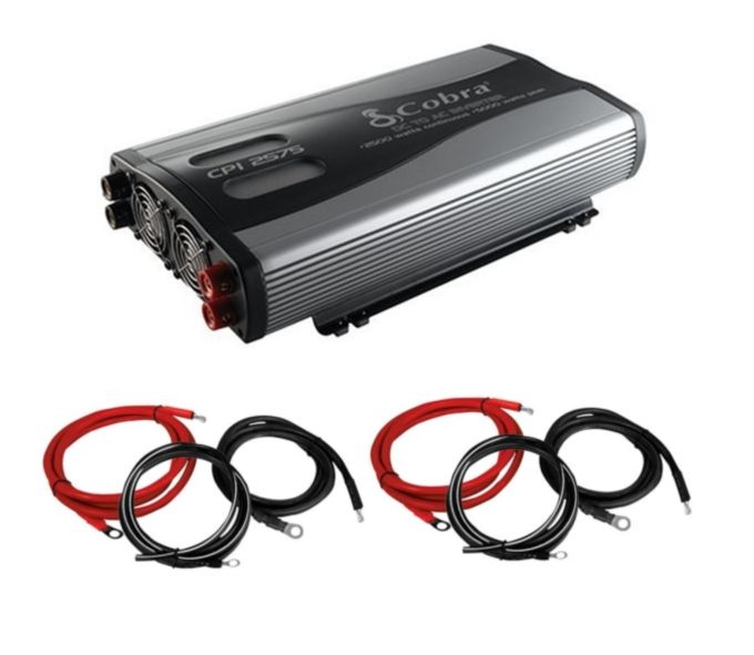 COBRA CPI2575 2500w Car Power Inverter + 4AWG Cable Kit  