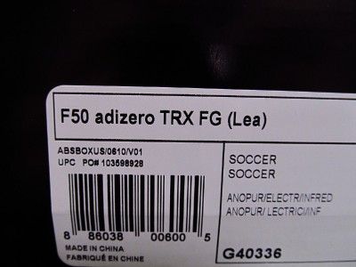 Adidas F50 Adizero TRX FG LEATHER Soccer Cleats US 8.5 (UK 8) PURPLE 