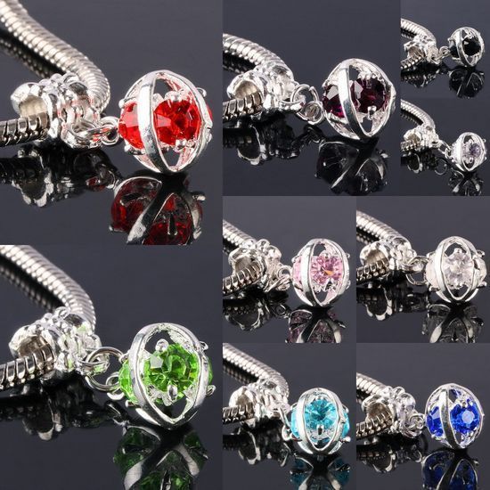 Austrian Crystal Angel Eyes Dangle European Charm Beads  