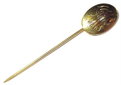 Antique, Vintage 14KT Solid Yellow Gold Hat Pin; Initials JMP  