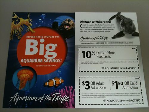 Aquarium of the Pacific Coupon Long Beach California  