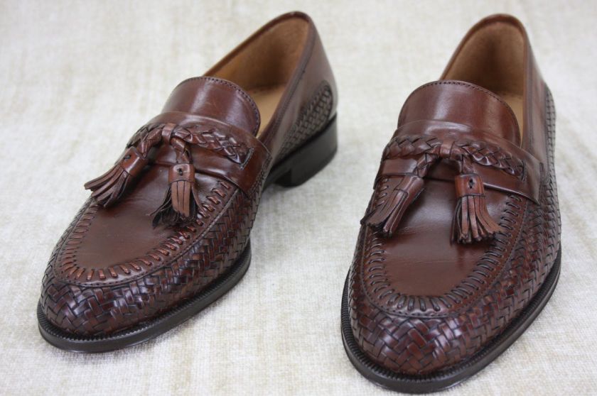  Magnanni Mens Mali tassel woven Loafers Shoes 8 New Rare 