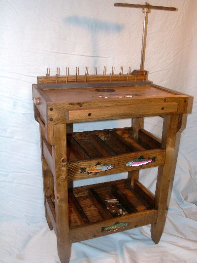 PORTABLE FLY TYING TABLE bench desk trout fly fishing flies brook 