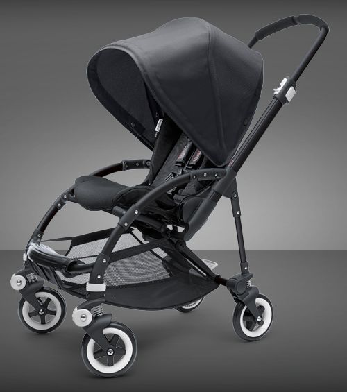 NEW BUGABOO BEE + PLUS ALL BLACK BABY UMBRELLA STROLLER PRAM CHASSIS 