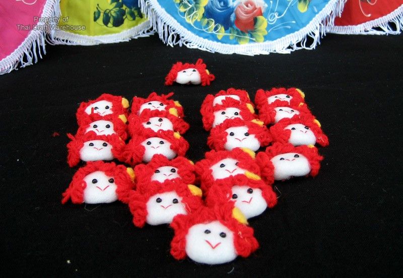 Craft Doll Button Set   With Curly Hair   Mix 20pcs  