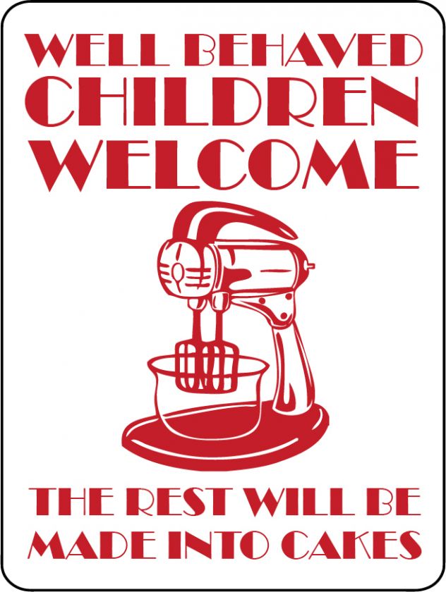 cooking sign children cakes cook 9 x 12 aluminum S112  