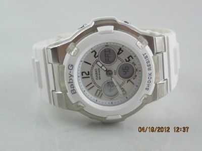 Casio Baby G Shock BGA 110 Womens World Time White Chronograph Resin 