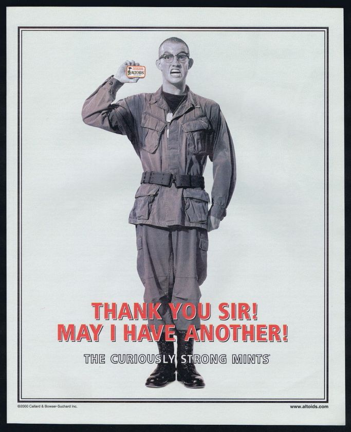 2000 Altoids Mints Soldier May I Have Another Magazine Print Ad  